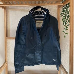 A&F Women’s Navy Blue Rain Jacket (L), Like New